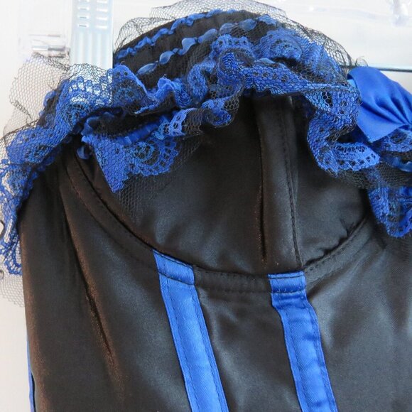 WHIMSIGOTH Goth Dark Fairy Goth Pirate Steampunk Lace Satin Boned Corset Size M - Picture 9 of 13